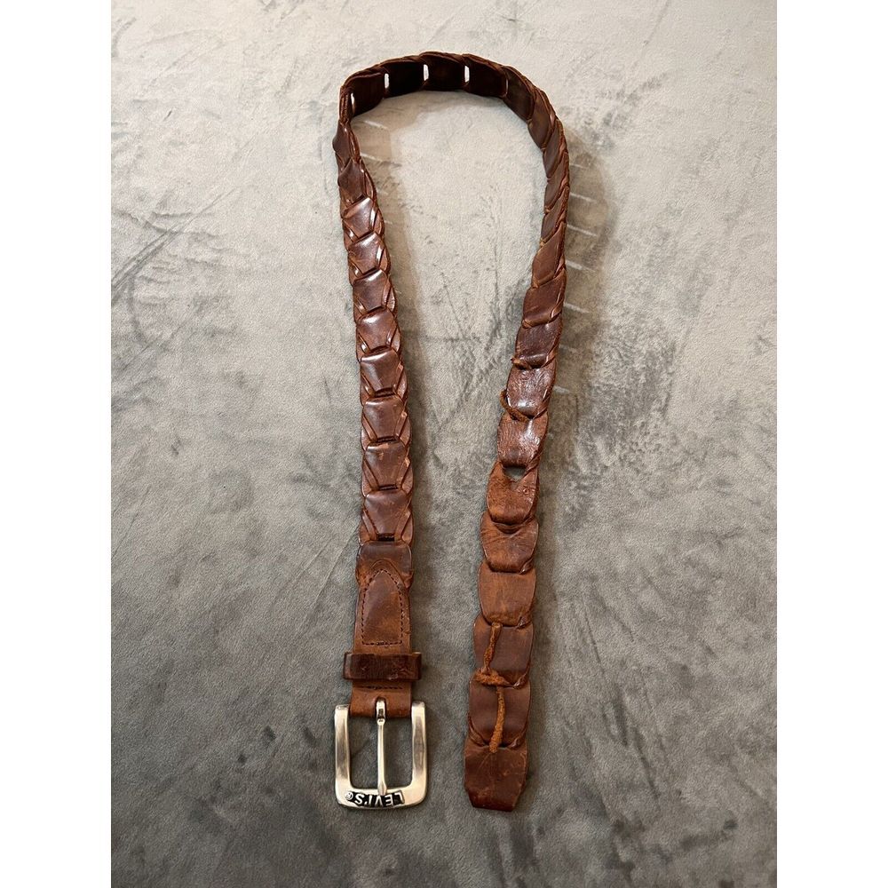 Vintage Levi's Braided Genuine Leather Belt‎ Size 34-85